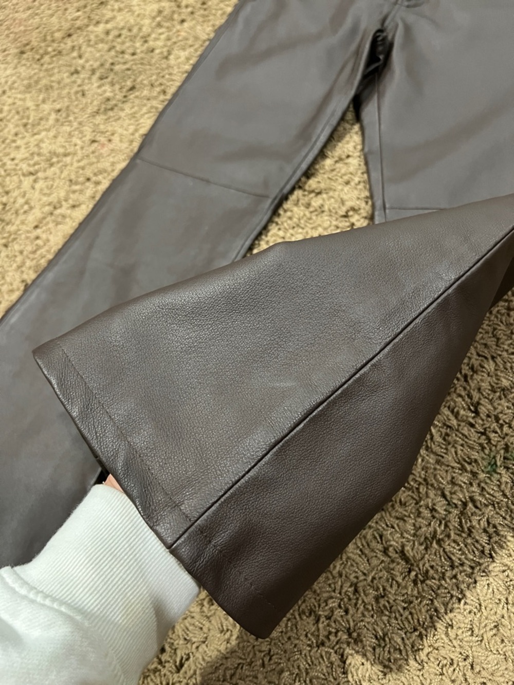 Newport News Jeanology vintage 90’s Brown Leather lined Bootcut Pants size 6 - Picture 3 of 11
